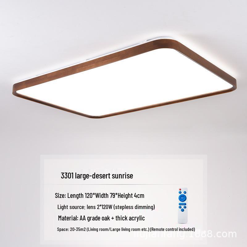 Modern Minimalist Walnut Ceiling Light - Solid Wood for Living Room, Bedroom, Dining Room, and Study