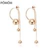Korean Fashion Long Geometric Circle Earrings For Women  Jewelry Female Earring Gift Party Wedding Rose Gold Drop Earrings