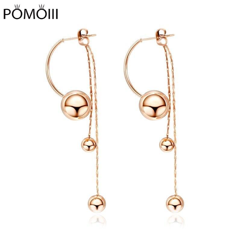Korean Fashion Long Geometric Circle Earrings For Women  Jewelry Female Earring Gift Party Wedding Rose Gold Drop Earrings