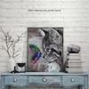 Huacan 5D Cat and Butterfly Diamond Embroidery Europe Home Decor DIY Diamond Painting of Rhinestones Handcraft Gift