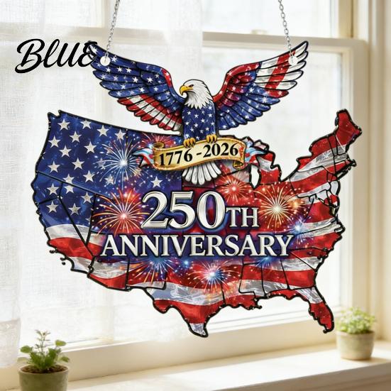 Anniversary Collectible Ornament USA 250th Suncatcher 1776-2026 Acrylic Window Hanging American Eagle Patriotic Decoration Sun Catcher Memorial