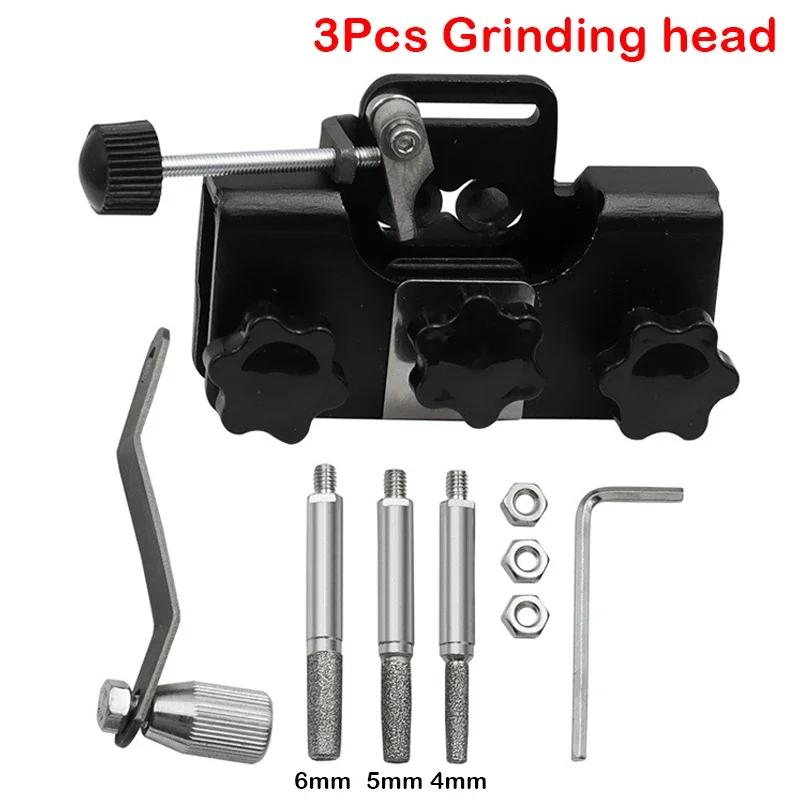 Household Handheld Electric Saw Chain Sharpener Chain Clamp Sharpener Hand Crank Chain Grinder Woodworking Grinding Stone Tool