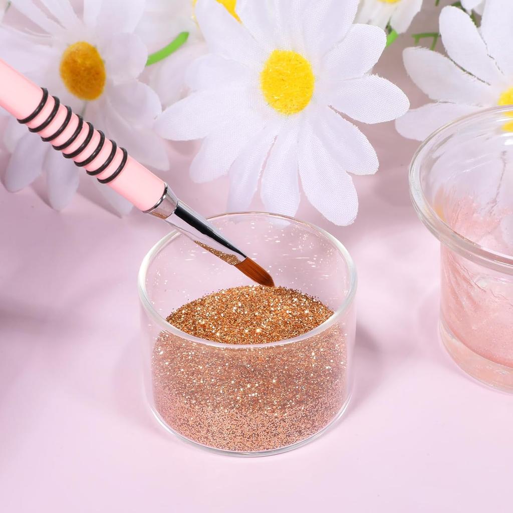 3 Pcs 3d Acrylic Nail Brush Set, Nails Design Brush With Non-Slip Handle, Pink With Non-Slip Handle Flower Brushs Tools for Women Diy Home Salon