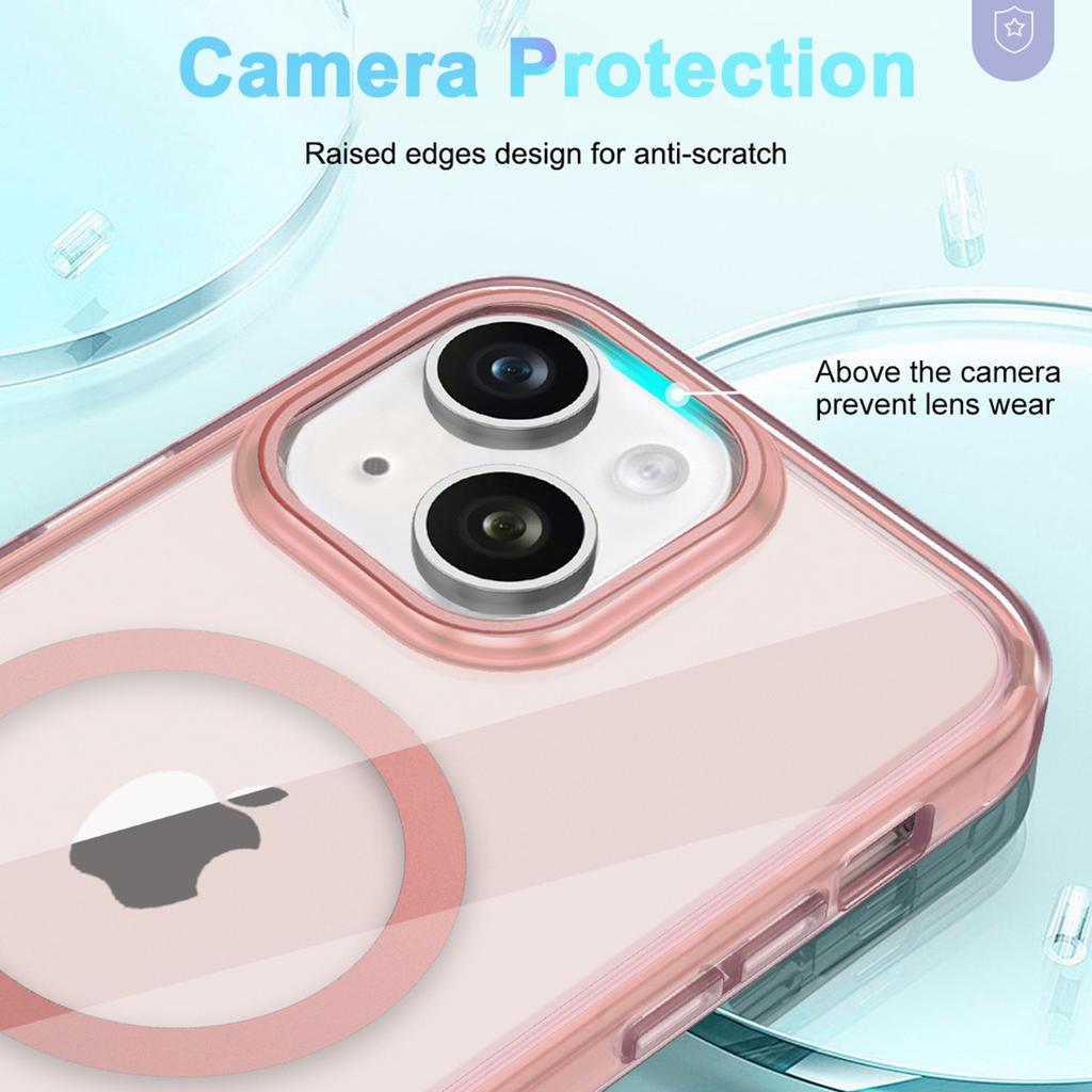 For iPhone 14 Magnetisk Deksel PC+TPU Støtsikkert Telefondeksel med PET Skjermfilm