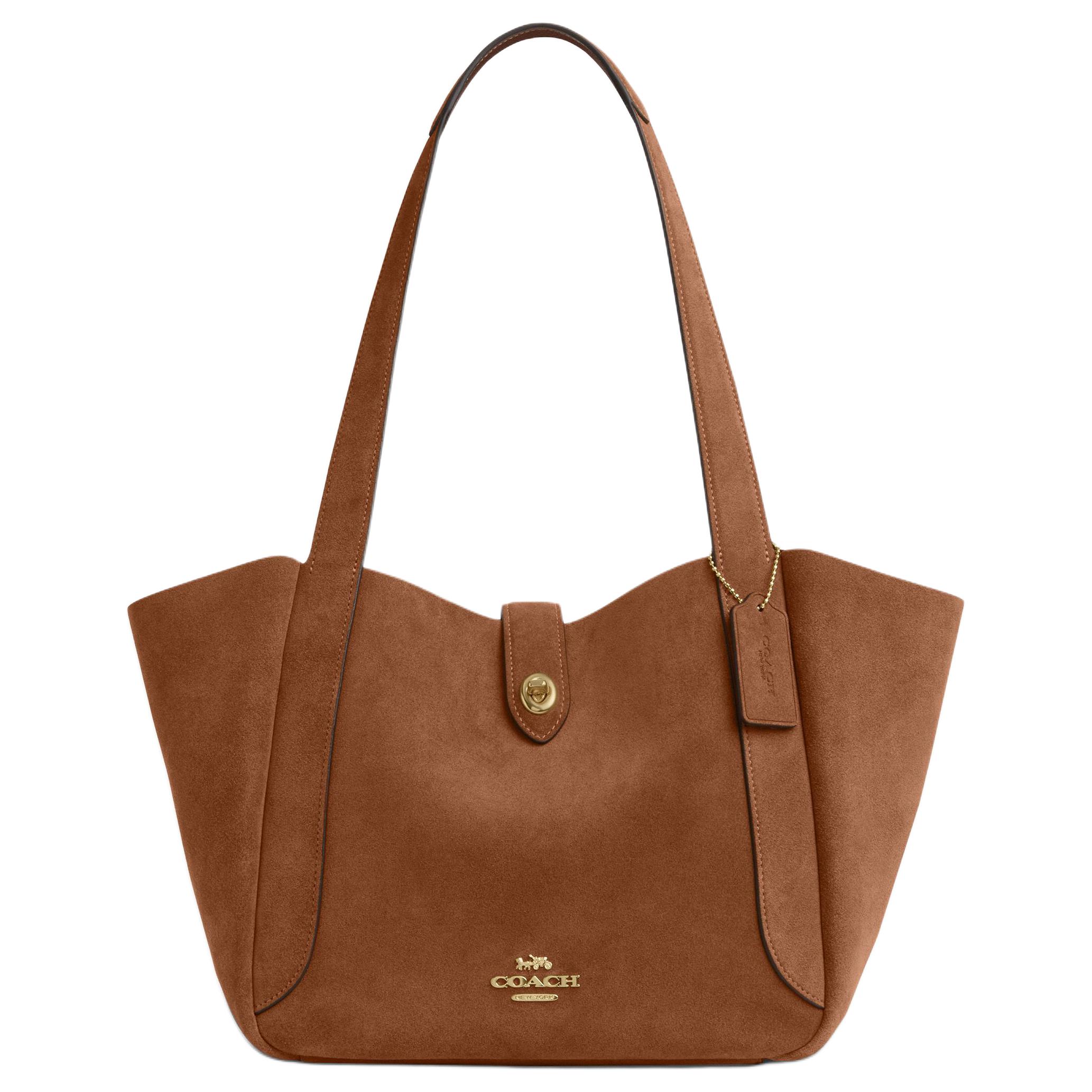 

Coach Hadley 27 Gold Logo Leather Tote Bag Shopping Bag Shoulder Bag Large Women tote Brown CCC76-IMXAF Basic Set (Bag+Dust Bag)
