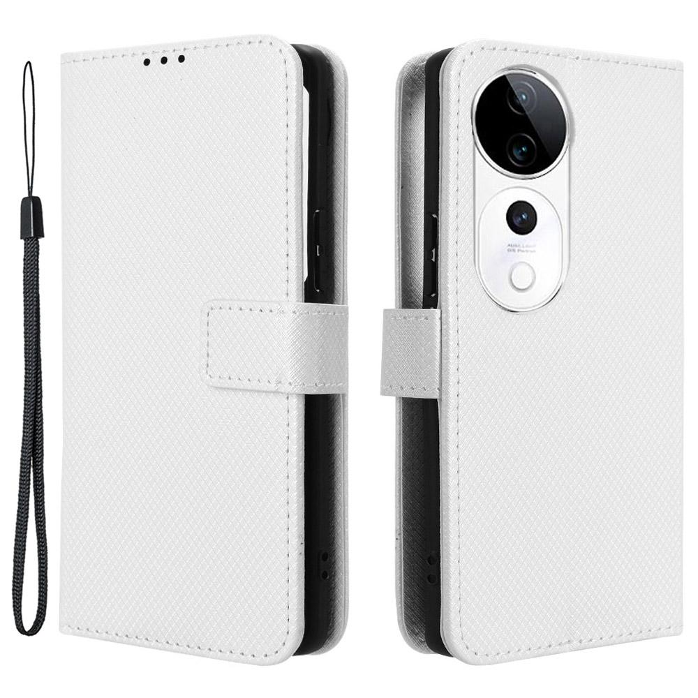 For vivo S19 Pro 5G/V40 5G Case PU Leather Diamond Texture Protective Phone Cover