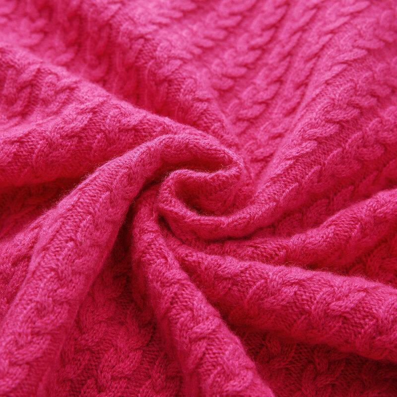 Women's 100% Wool POLO Collar Thick Cardigan