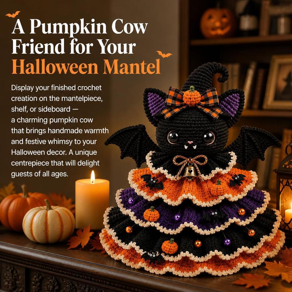Halloween crochet DIY set ghost layered tabletop ornament Halloween witch Christmas tree