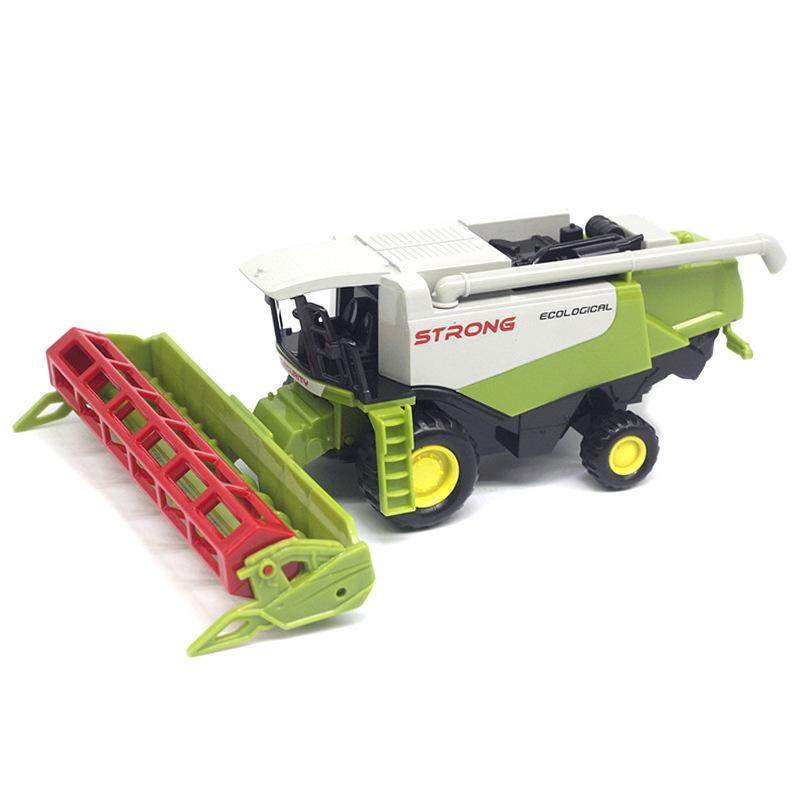 Die Casting Model Harvester Toy Simulation Farmer Engineering Vehicle Farm Harvester Transport Vehicle Children'S Fun Toys
