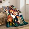 A colorful gathering of various animals and a person in a forest setting. for all seasons blanket lunch break throw gift