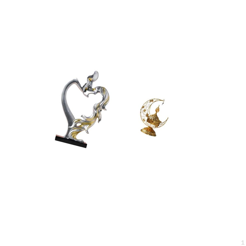 Kissing Couple Figurine And Arabic Burner Decorative Collectible Statue Candle Stand for Bedroom