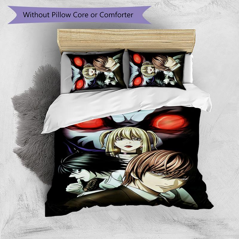 Death Note 3pcs Bedding Set Duvet Cover Closure Includes 1 Duvet Cover & 2 Pillowcases for All Seasons Bedroom Home Dorm Decor