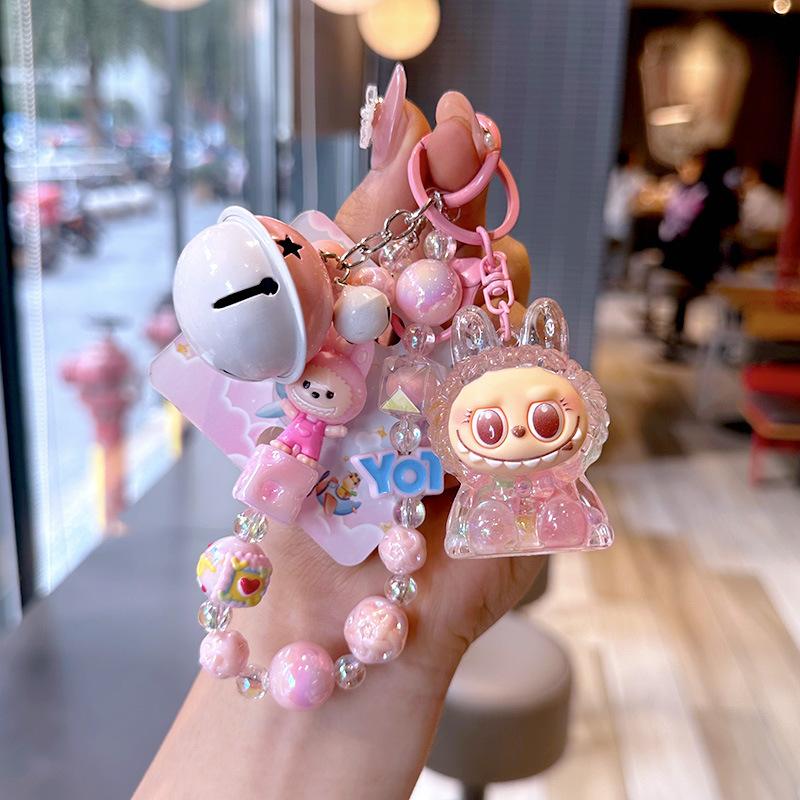 Oil Cartoon Labu Mobile Phone Case Bead Chain Beaded Keychain Doll Schoolbag Quicksand Bottle Small Pendant Gift Bubu
