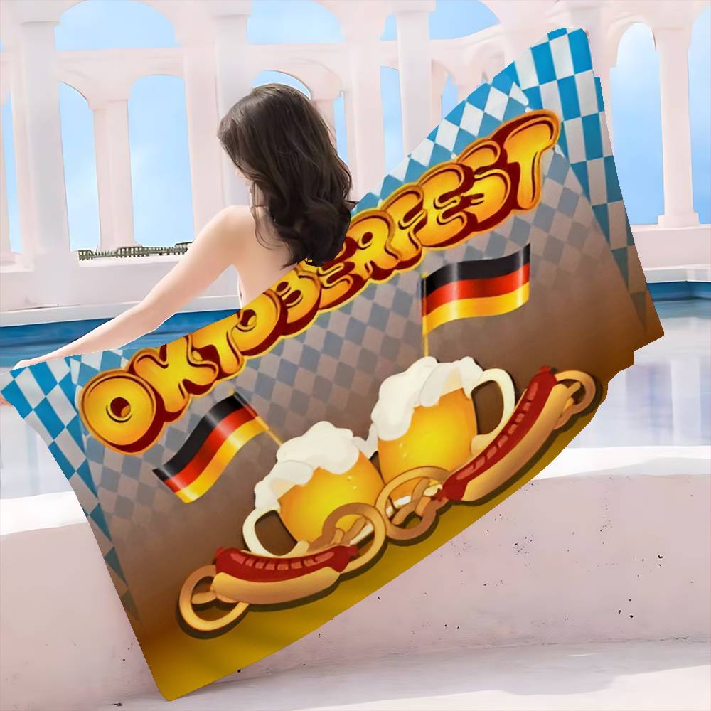 Deutsches Bier p-Paulaners Mikrofaserdecke Schnelltrocknende Strandtücher Übergröße Druck Super Saugfähige Poolhandtuchdecke