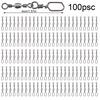 Fishing Accessories 100Pcs Stainless Fishing Swivels Corrosion Resistance Barrel Swivel Fishing Tool