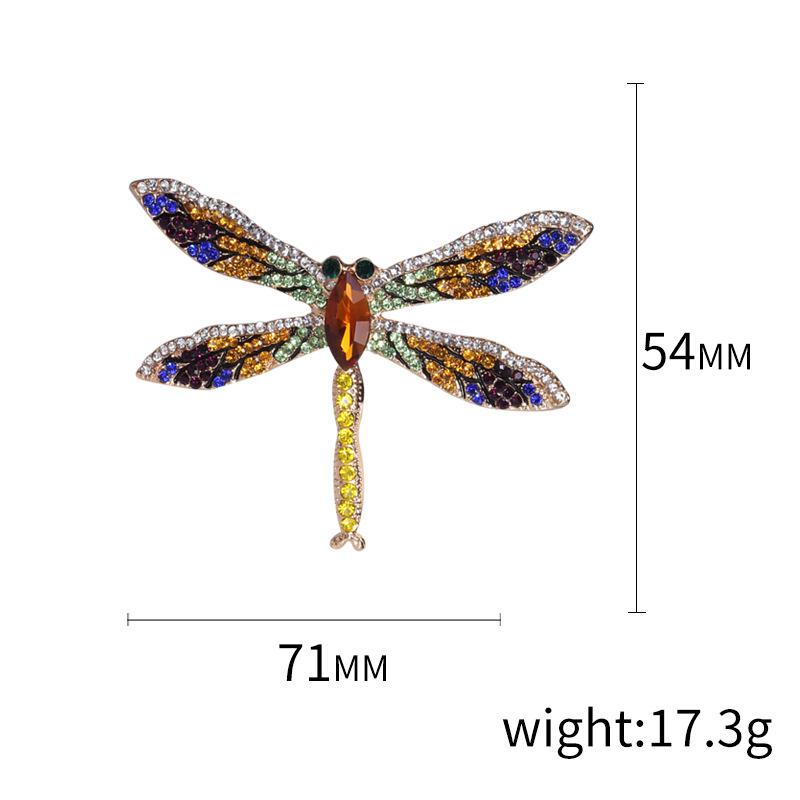 Wind Full Diamond Alloy Dragonfly Brooch, Temperament Versatile Clothing Accessories