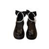 Single Shoes Women's Spring New Fashion Thick Heel Thick Sole Non-slip Bow Pearl Casual Mary Jane Shoes