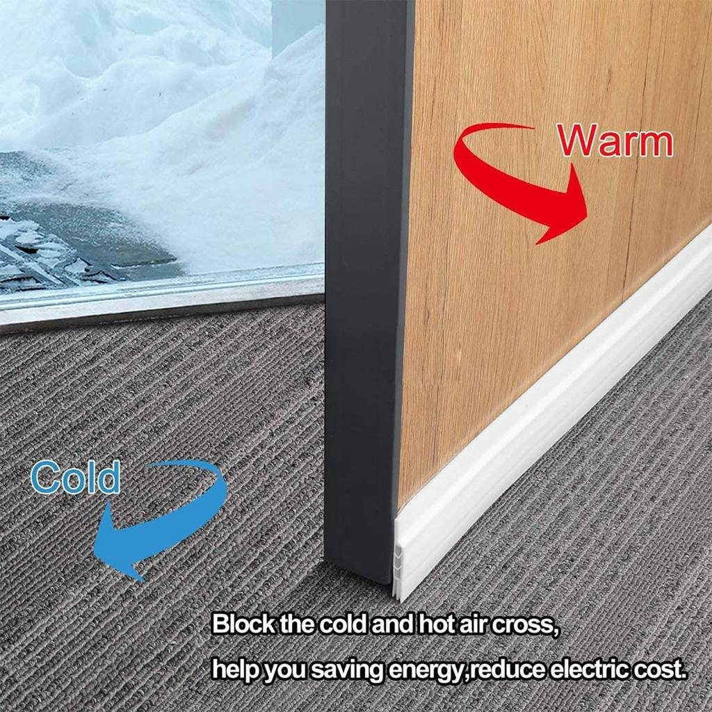 Efficiency Soundproofing Door Bottom Sealing Strips Multifunctional Door Gap Seal Strip To Block Noise & Drafts 1 Roll