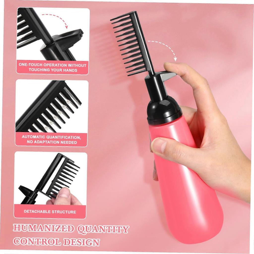2pcs Hair Dye Applicator Bottle with Comb for Precise Root Coloring Salon and Home Use
