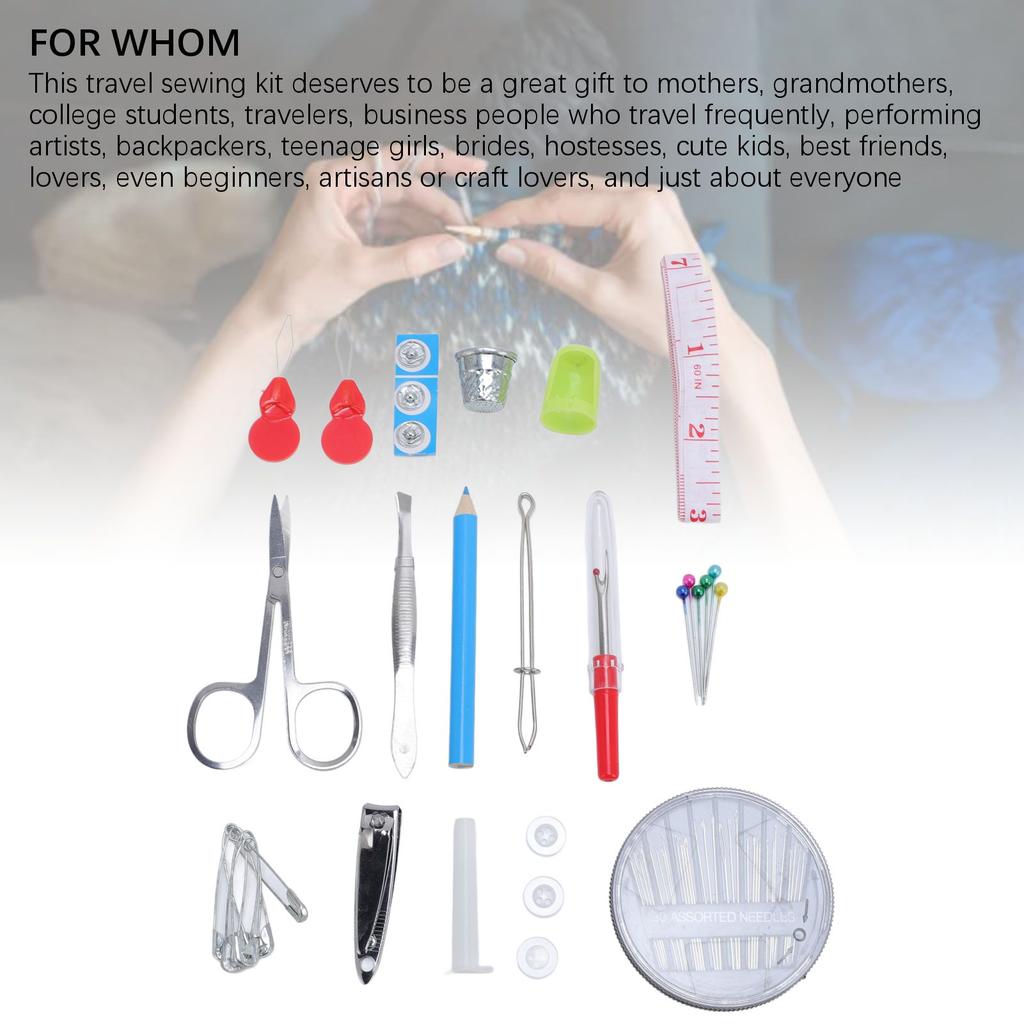 Sewing Kit Gift Needles Thread Scissors Travel Portable Box Supplies Accessories for Dorm Room Home