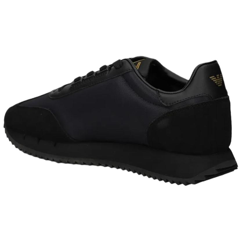 Emporio Armani EA7 Dettaglio Logo in Pelle Punta Tonda Allacciatura Scarpe Basse Casual Unisex Scarpe Casual Nere 7X000541AF18609MZ177