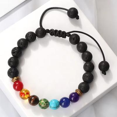 Chakra Bracelet Healing Crystals Yoga Stone Beads Bracelets Meditation Relax Anxiety Bangle for Womens Mens
