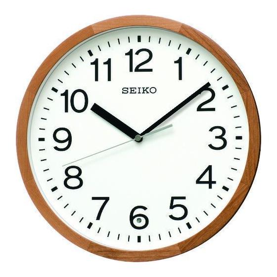 Used SEIKO Radio-controlled wall clock KX249B Natural wood frame