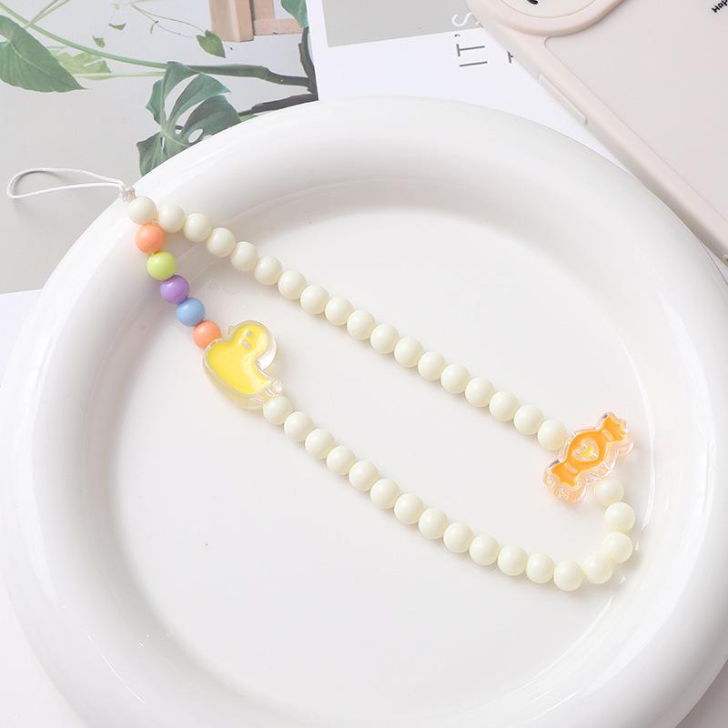 Pearl Bow Beaded Mobile Phone Lanyard Keychain Pendant Accessory