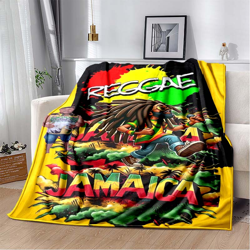 Bob Marley Album Blanket Reggae Music Jamaican Style Soft Flannel Blanket Home Sofa Bed Cover Warm Travel Christmas Gift Blanket