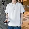 PLAYBOY Men's Summer Loose Fit Fake Two-Piece Short Sleeve T-Shirt