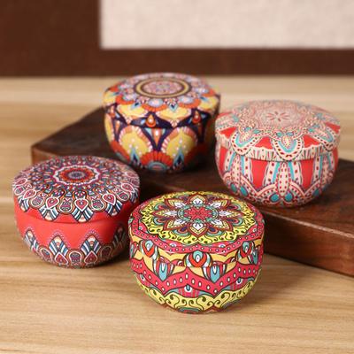 Ethnischer Stil Bonbonaufbewahrungsglas Vintage Blechdose Mehrzweck Schmuck Zucker Teeblatt Weißblechbehälter Küchenkanister Dekoration
