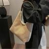 Korean Style Fashi Shoulder Bag Large Capacity Simple Suede Handle Bag for Women Comfortable and Versatile Texture Storage Bag