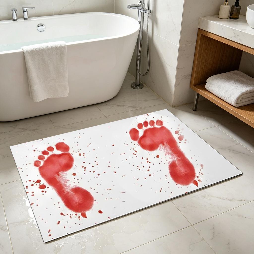 Color Changing Bath Red When, Horror Scary Design Bathroom for Halloween, Floor for Shower