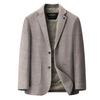 Men's Plus Size 2025 Double-Faced Wool Coat with Detachable Inner Down Jacket and Suit Collar