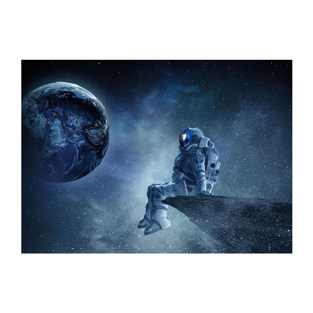 Astronaut Drinks Beer on The Moon While Watching The Earth Being Destroyed Canvas Painting Posters Prints Living Room Wall Art Pictures