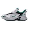 Li-Ning Spliced Shock Absorbing Non-Slip Low-Top Running Shoes Men Sneakers White Green ARLQ009-2