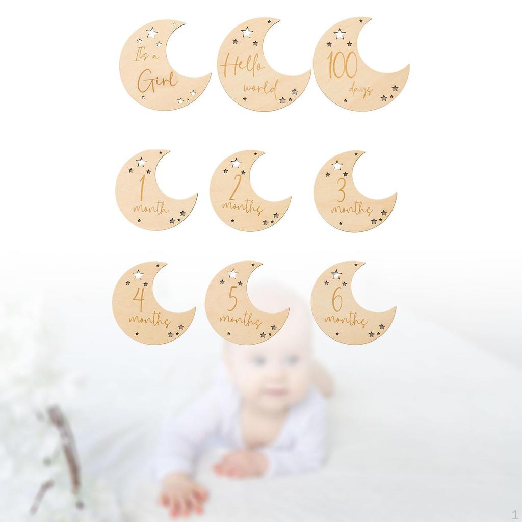 9 Piece Baby Milestone Cards for Monthly Photography And Birth Announcements