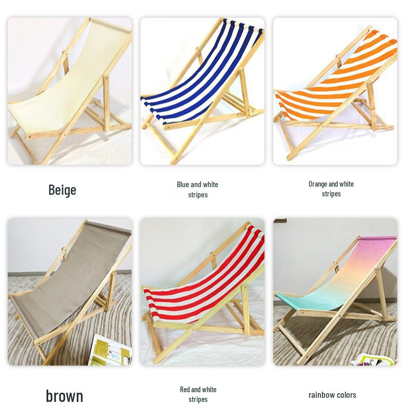 Adjustable Solid Wood Beach Lounger: Outdoor Folding Chair for Leisure & Camping