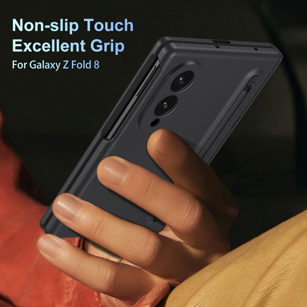 Für Samsung Galaxy Z Fold 8 Wide Case, Scharnierschutzhülle + Bildschirmschutzfolien mit Stift- und Stiftehalter