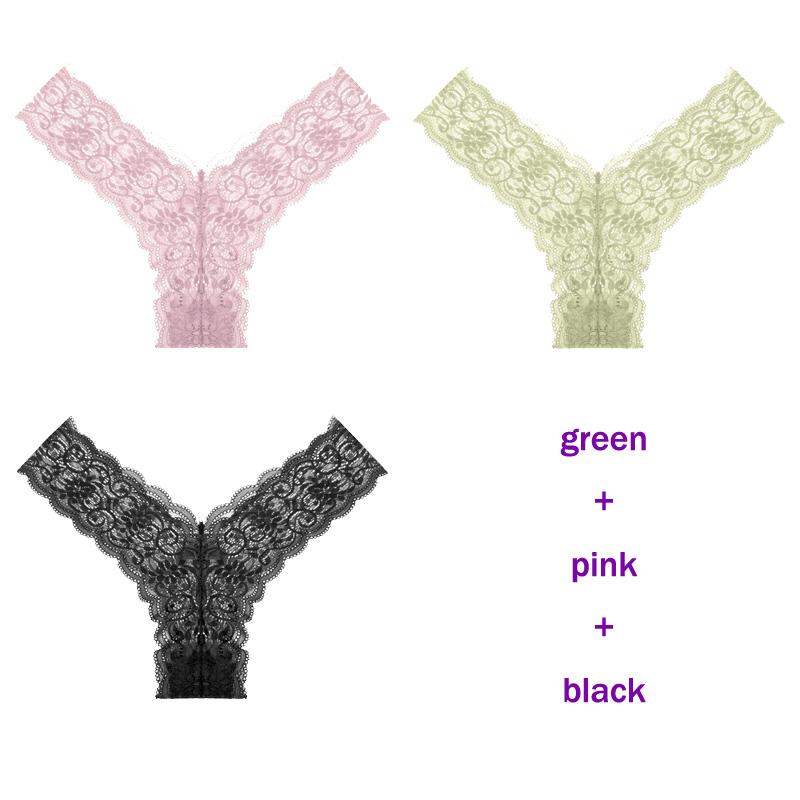 CINOON 3 Teile/los frauen höschen Transparent Low-Taille Unterhose Aushöhlen Tanga Weibliche Nahtlose G-String Sexy Unterwäsche Spitze Dessous panty