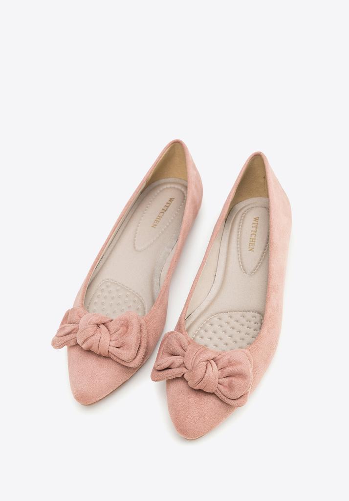Wittchen Damen Ballerinas aus Öko-Wildleder mit Schleife, Staubrosa, Staubrosa, Öko-Leder