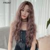 Korean and Japanese Style Women's Fashion Middle Part Wig Ladies Daily Use Natural Looking Synthetic Fiber Long Wavy Wig Without Bangs