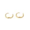 Pendientes de Aro de Acero Inoxidable Chapados en Oro de 14K - Superficie Lisa, Conservan el Color, Diseño Sencillo