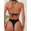 New Fashion Basic Swimwear Summer Classical Bandage Halter Swimsuit Removable Padding Strappy Ties Sexy String Bikini