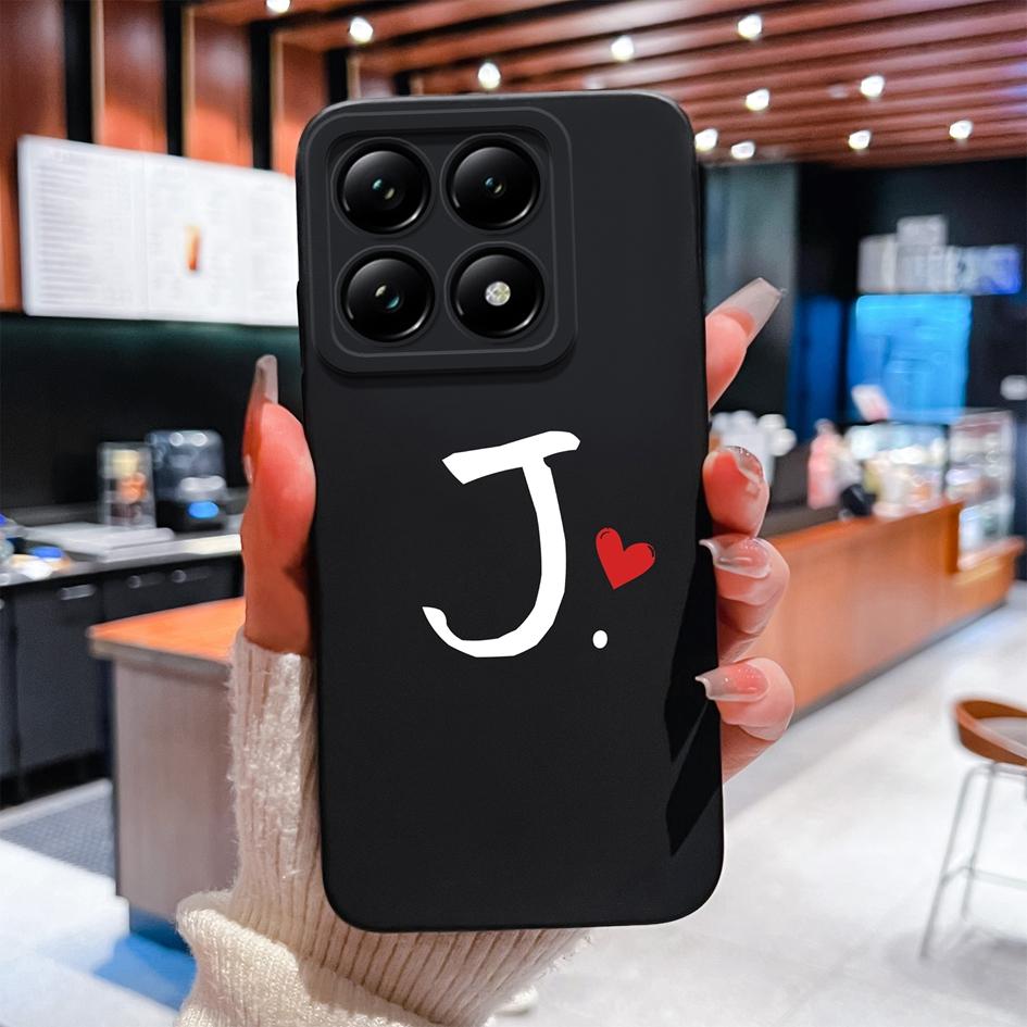 Custodia Per Xiaomi 14T 14 15 12 12S 12T 12X Pro Ultra Lite Cover Posteriore Carina Cuore d'Amore Modello Lettera Silicone Morbido Anti Caduta Protettiva Per Xiaomi Capa