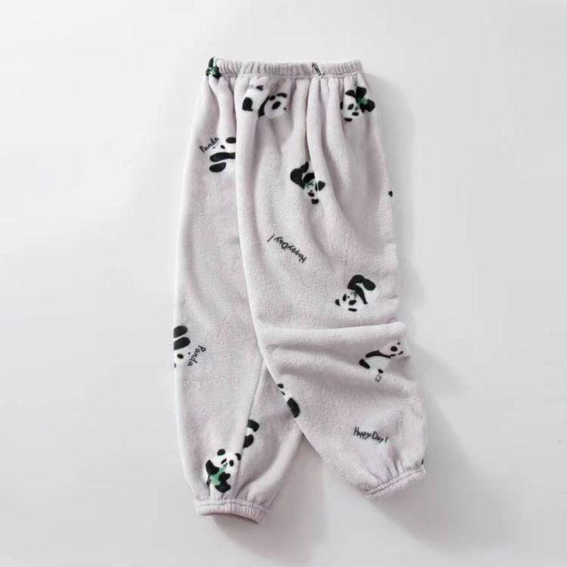 Children's Thickened Flannel Sleep & Lounge Pants - Double-Sided Fleece, Cuffed, Warm Winter Wear