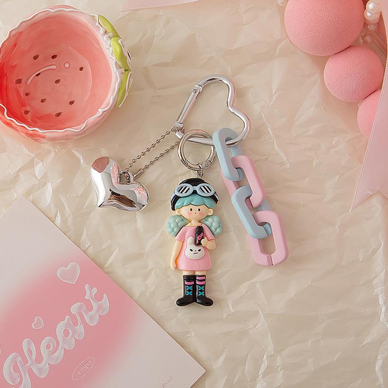 

1 шт. Подвески для подарочных пакетов с мультяшным дизайном девочки, смоляные подвески, подвески для мобильного телефона, брелоки, шармы для сумки, модные, разноцветные розовый/синий