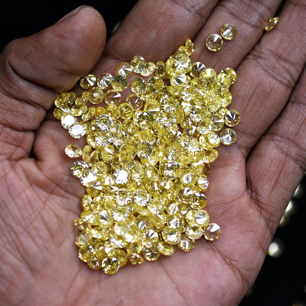 Natural Lite Yellow Sapphire 5x5 Mm 2.40 Ct Round Cut Lot Gemstone Certified Nsc-362