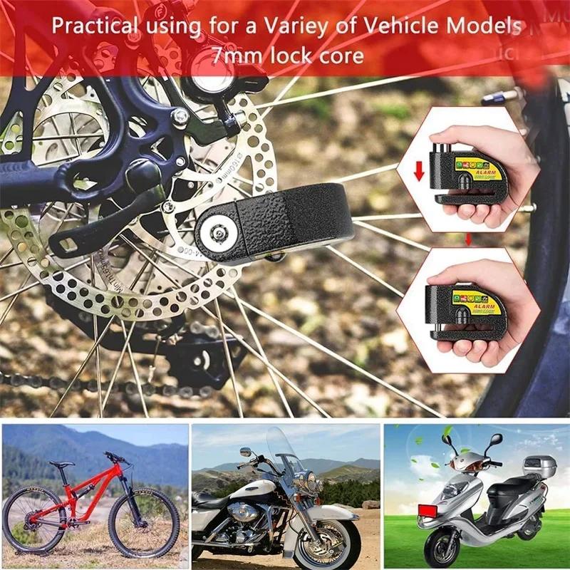 Motorcycle and Bicycle Alarm Clock Disc Lock Set, Brake Lock for Motorcycle and Bicycle
