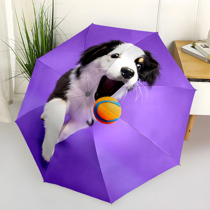 

1pc Dog, Ball Automatic Open/close Folding Umbrella, Compact Portable Travel Umbrella, Durable Construction yy251230111